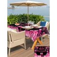 thumbnail image 4 of Outdoor Tablecloth with Umbrella Hole and Zipper, Happy Birthday Pink Rectangle Table Cloth 54x80 Inch Waterproof Tablecloth, Gifts Balloons Goblet Glitter Ribbons Black Picnic Table Cover for Patio, 4 of 7