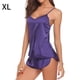 thumbnail image 1 of Conjunto de ropa de dormir para mujer Encantador chaleco con cuello en V, pantalones cortos, camisón, púrpura, XL Inevent XX000231-31, 1 of 7