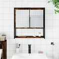 thumbnail image 4 of vidaXL Bathroom Mirror Cabinet Black 23.6"x6.3"x23.6" Engineered Wood, 4 of 16