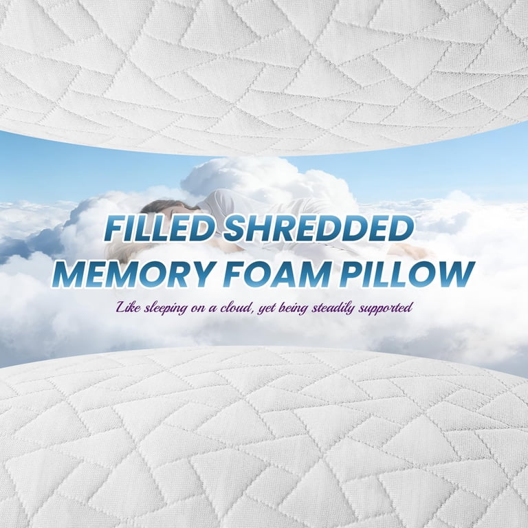 Lolsea Memory Foam Pillows Queen, Set of 2 photo 3