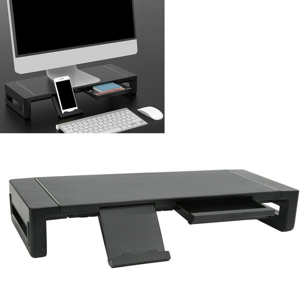 LORYERGO Monitor Stand - Monitor Riser 16.5 inch, 2 Tier Computer Stand,  Monitor Stand Riser w/Cellphone Holder & Storage Space, Desk Stand for