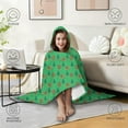 thumbnail image 4 of Wearable Blanket,Green Bigfoot and Campfire Pattern Hooded Wearable Sherpa Blanket for Adults & Teens,Winter Poncho Shawl Wrap Cape Thick Warm,50"x60", 4 of 5