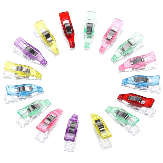 Mini clips de costura Color surtido Clips de acolchado Herramientas Escala Escala Clips de plástico Herramientas de creación de seguridad para artesanías Encuadernación de 100 piezas Inevent HA012503-00