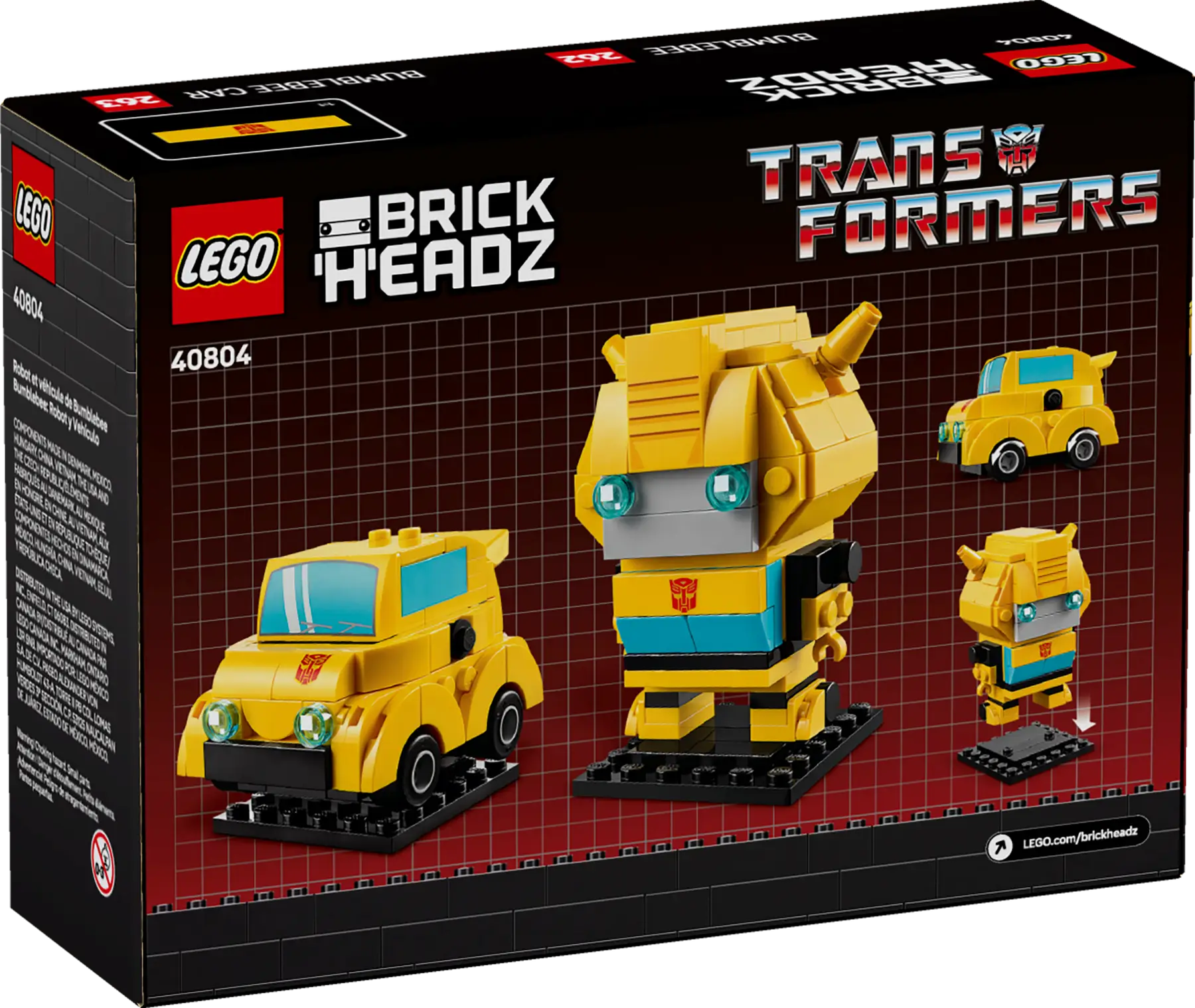 LEGO Brickheadz 40804 Bumblebee Robot & Vehicle 253pcs