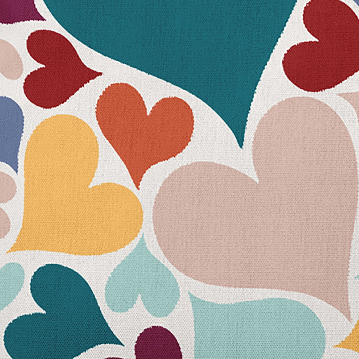 16"x16" Simply Daisy Valentines Hearts All Around Poly Accent Pillow, Teal Qty 1