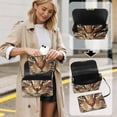 thumbnail image 4 of Pzuqiu Cat Print Crossbody Leather Bags for Women Craftsmanship Lightness Small Leather Crossbody Bags with Chain Strap Vintage Functional Soft for Daily Use and Travel, 4 of 7