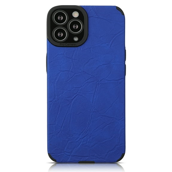 Dteck For iPhone 11 Pro Max (6.5 inch),Slim Soft Rubber Shockproof Synthetic Leather Case Cover,Blue