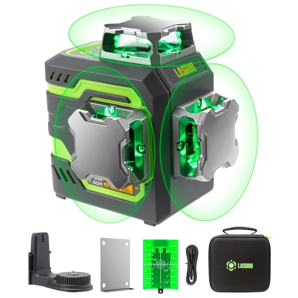 Nivel láser LasGoo LG-3DM Green Beam autonivelante 3x360°