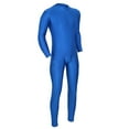 thumbnail image 2 of LiiYii Mens Mock Neck Long Sleeve Bodysuit Full Body Jumpsuit One-Piece Romper Workout Cycling Leotard Catsuit Blue 2X-Large, 2 of 10