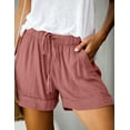 thumbnail image 3 of Doublju Women's Elastic Waist Comfy Casual Shorts with Pockets, 3 of 4
