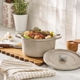 thumbnail image 2 of The Pioneer Woman 5-Quart Enameled Cast Iron Dutch Oven with Lid, Taupe, 2 of 12