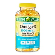 Spring Valley Omega-3 from Fish Oil Maximum Care Softgels, 2000mg, 180 Count