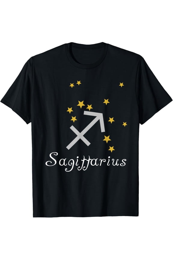 Sagittarius Zodiac Sign, Constellation Astrology Sagittarius T-Shirt men and women can wear, black, white, gifts.