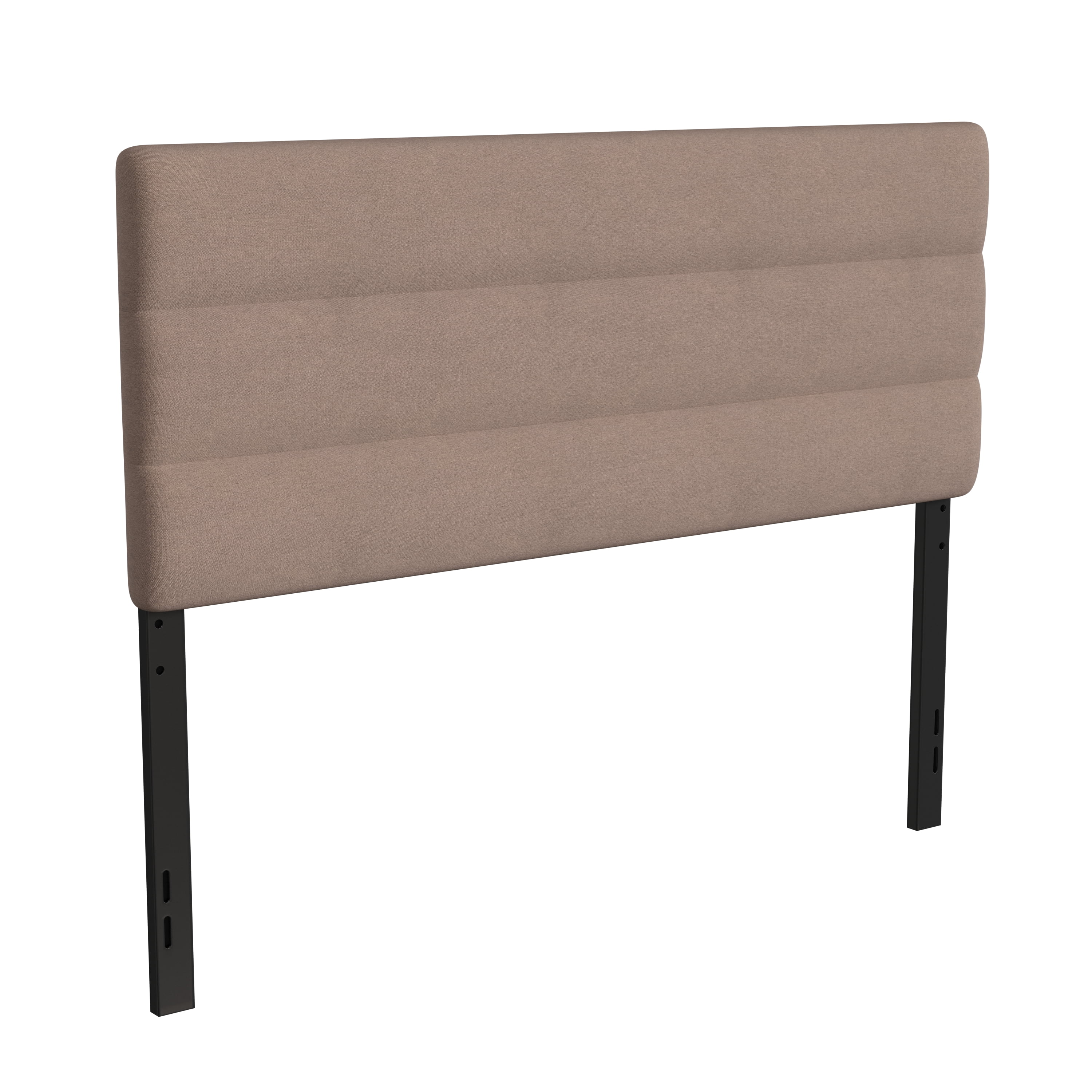 Merrick Lane Queen Headboard with Taupe Tufted Fabric Upholstery and Powder Coated Metal Frame