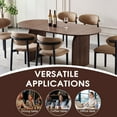 thumbnail image 3 of UHOMEPRO Oval Dining Table, Modern Single Kitchen Table with Double-Column Design, Wood Dining Room Table for Dining Room, Kitchen, Living Room, Brown, 3 of 9
