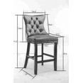 thumbnail image 7 of Modern Velvet Upholstered Bar Stools Set of 2 with Wide Seat and  Wooden Legs, Armless Dinnning Chairs with Button Tufted Decoration and Chrome Nailhead Trim, Light Blue, 7 of 7