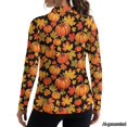 thumbnail image 2 of Jeiento Women's Pumpkin Leaf V Neck Golf Shirts, Outdoor Casual Pullover, Long Sleeve Moisture Wicking Quick Dry Sun Protection Shirt for Golf Hiking Daily Wear, 2 of 7