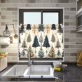 thumbnail image 4 of Yayeee Kitchen Curtains Tier Pair Light Filtering 27"x36" Rod Pocket Short Cafe Window Panel, Beige Christmas Trees, 4 of 7