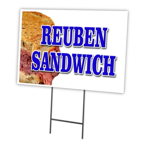 SignMission C-1216-DS-Reuben Sandwich 12 x 16 in. Reuben Sandwich Yard Sign & Stake Outdoor Plastic Window