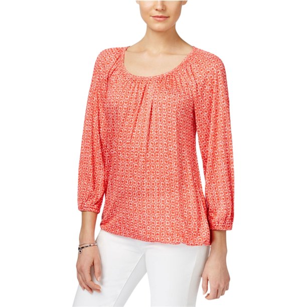 Michael Kors - Blusa campesina para mujer, color naranja, pequeña