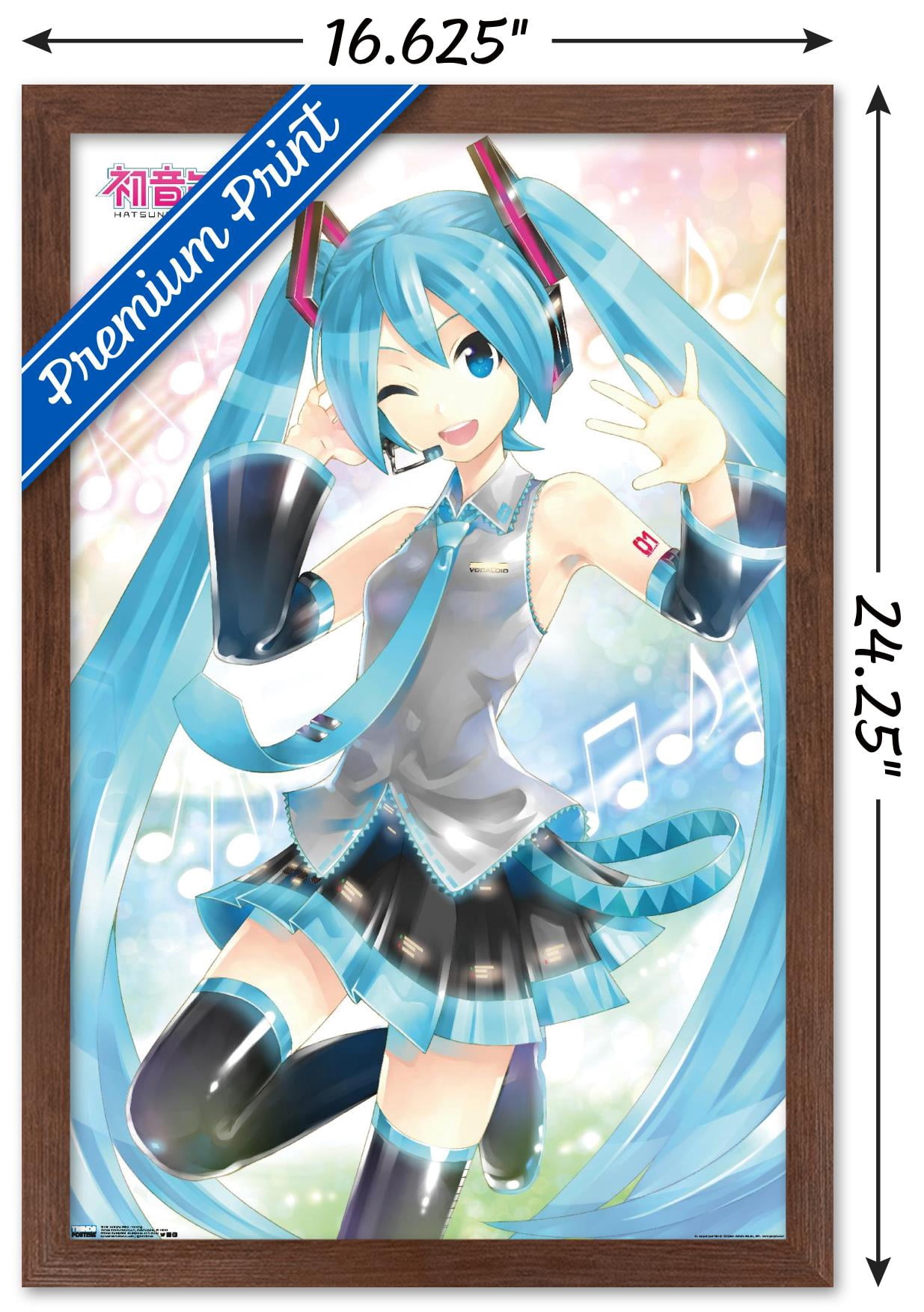 Hatsune Miku - WaVing Wall Poster, 14.725" x 22.375", Framed