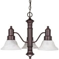 thumbnail image 2 of Nuvo 60-192 - Gotham - 3 Light - 23" - Chandelier - w/ Alabaster Glass Bell Shades, 2 of 2