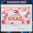 thumbnail image 2 of Gold Lettering Graduation Banner Purple Grad Cap Grad Party Backdrop Diploma Scroll Pastel Balloons Graduation Background for Graduation Ceremony College Grad Party Photo Shoot Backdrop, 2 of 9