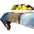 thumbnail image 2 of Marble Waterproof Tablecloth,Abstract Navy Blue Marble Silver Liquid Gold Foil Cracked Lines Reusable Oil-Proof Table Cover for Kitchen Dining Room Party Holiday Celebration Decor Rectangle-60 x120, 2 of 6