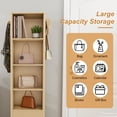 thumbnail image 4 of S-HOME 360 Degree Rotating Makeup Cabinet With Full-Length Mirror, Space-Saving Storage Unit For Jewelry And Accessories，Walnut, 4 of 11