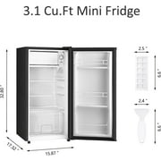 HUMSURE 3.1 Cu.ft Mini Fridge with Freezer, Single Door Compact Refrigerator for Dorm, Office