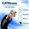 thumbnail image 4 of Cat6a Plenum Cable 1000ft, 100% Solid Copper, 23 AWG, 750MHz, PoE++, UTP, 10GB Yellow, 4 of 7