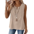 thumbnail image 5 of Linen Tank Tops For Women，Cotton Gauze Tank Tops For Women Gauze Tank Tops Lightweight Linen Tank Tops Cute Tank Tops For Women Beach Vacation Blouses Linen Summer Tops Womens Linen Vest Brown XL, 5 of 5