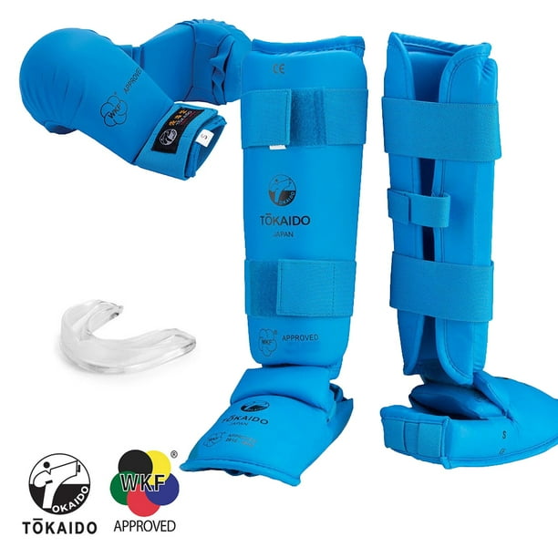New Blue Tokaido Karate WKF Competition Sparring Gear Set w/ Mouthguard