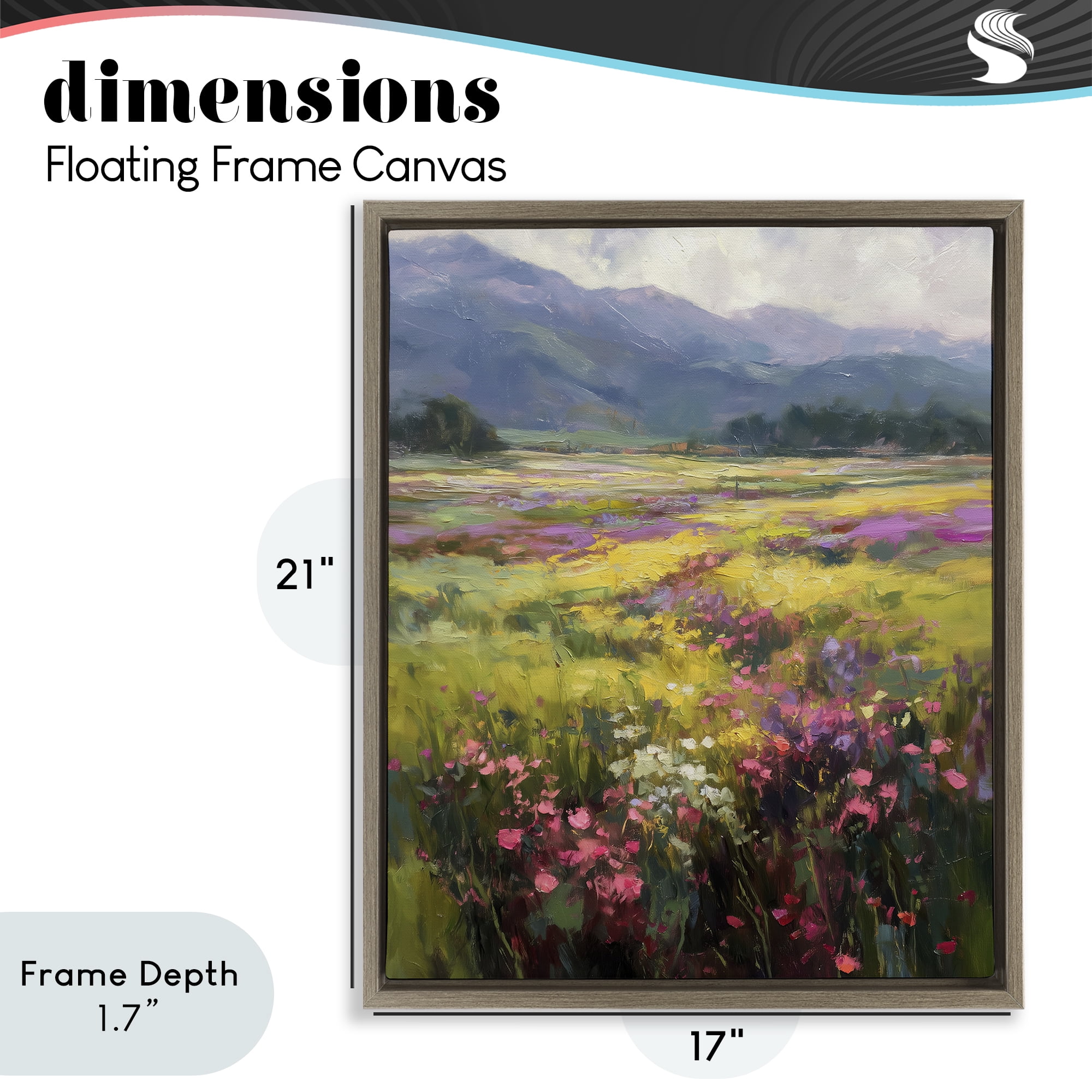 Stupell Industries Vast Horizon Of Flowers Brown Framed Floater Canvas Wall Art, design by Svetlana Aleynikova