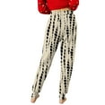 thumbnail image 2 of Women's Casual Fashion Home Christmas Print Plush Sweatpants - Floral Design Cozy Fleece-Lined Pants for Lounge and Sleepwear,Beige,XL, 2 of 2
