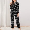 thumbnail image 2 of Bingfone Ensemble de Pyjama pour Femmes Imprimé Voyage dans le Monde, Pyjama de Détente à Manches Longues - Petit, 2 of 7