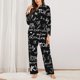 thumbnail image 2 of Fotbe Travel The World Conjunto de Pijama de Manga Larga para Mujer con Estampado, Ropa de Dormir de 2 Piezas, Conjunto de Casa Suave y Cómodo con Bolsillos-Small, 2 of 7