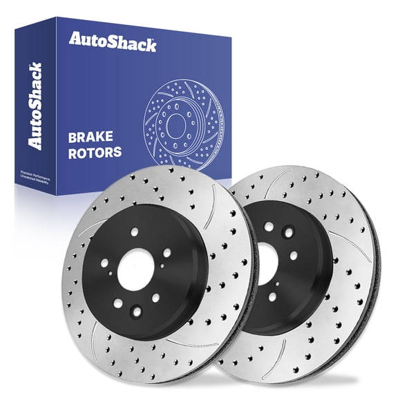 AutoShack Rear Brake Rotors for Lexus, GS350 2013-2020 IS300 2016-2020 IS350 2014-2021 RC300 2016-2021, AWD RWD L4 2.0L V6 3.5L - E-Coated Drilled & Slotted - ShadowGuard - 12.2" (310 mm), 5-Lug