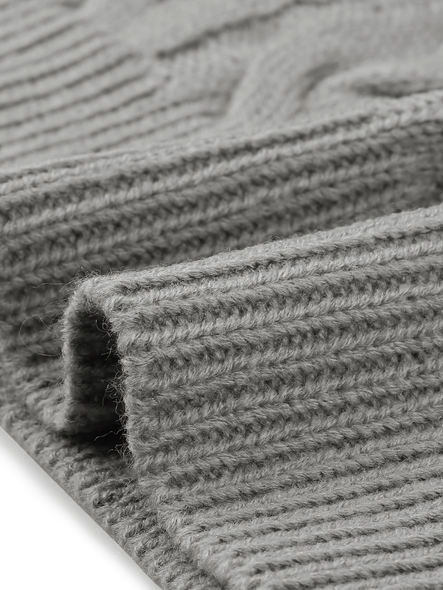 Unique Bargains Women's Solid Turtleneck Sleeveless Pullover Cable Knit Sweater M Grey