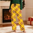 thumbnail image 5 of Ecqkame Mens Plaid Pajamas Pants Casual Loose Comfy Elastic Waist Pant Straight Lightweight Lounge Trousers with Pockets Yellow XXL, 5 of 9