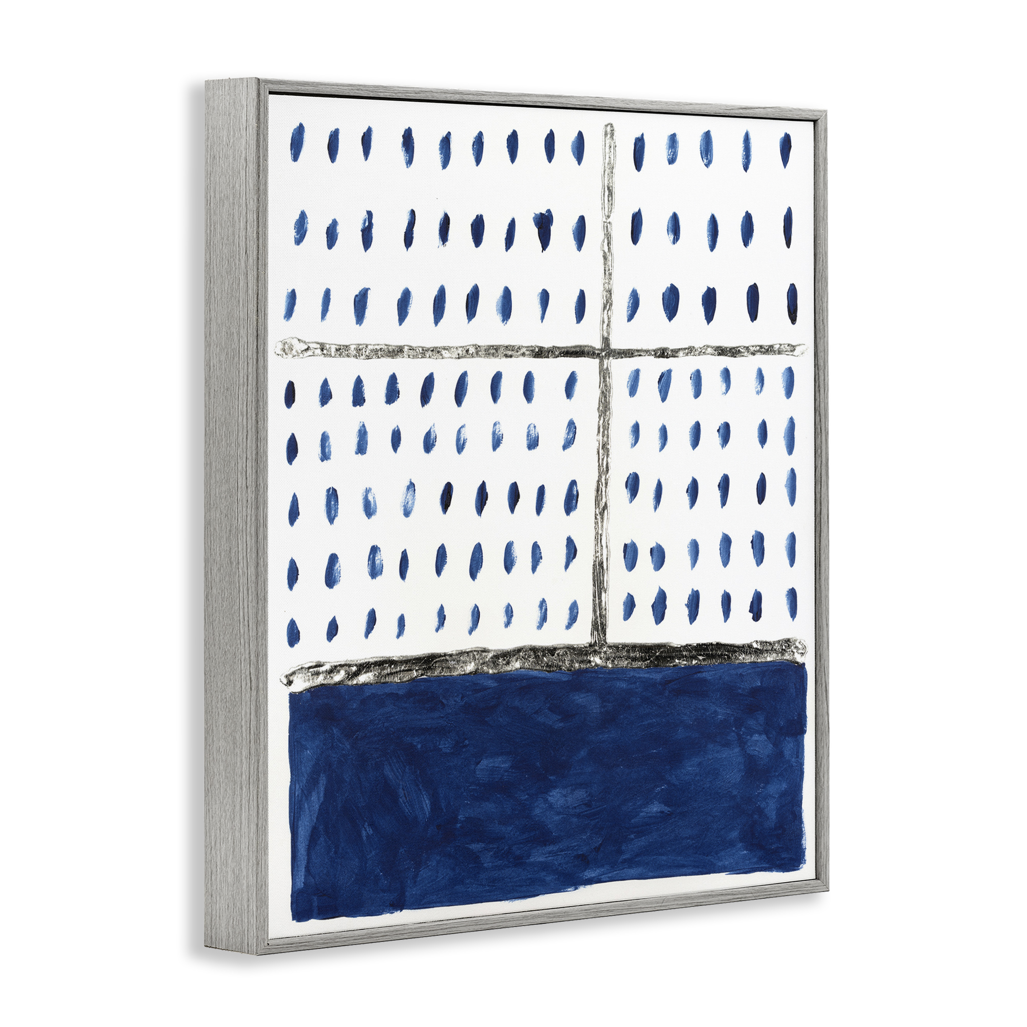 Stupell Industries Dotted Pattern Impression Abstract Painting Gray Framed Art Print Wall Art, 16 x 20