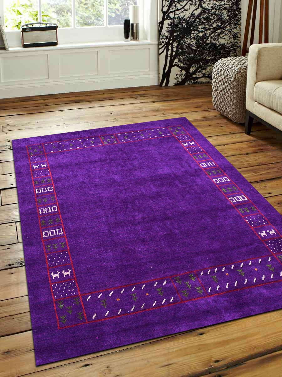 Rugsotic Carpets Hand Knotted Silk And Wool 6'x9' Area Rug Contemporary
