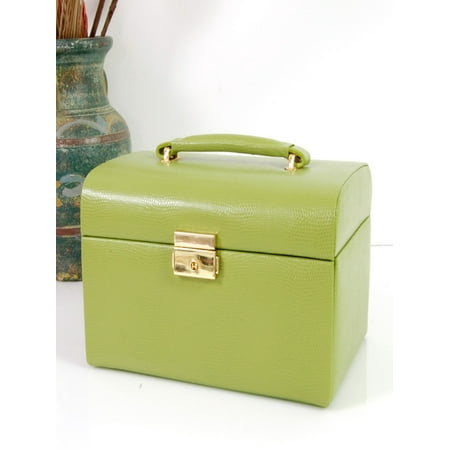Budd Leather Lizard Print Calf Jewelry Box with Handle
