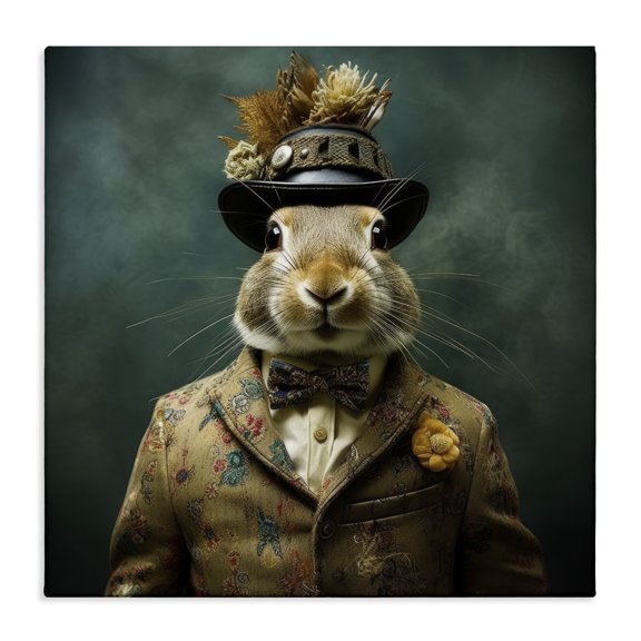 Stupell Industries Eclectic Rabbit in Vintage Suit Canvas Art, 30 x 30, by Lazar Studio