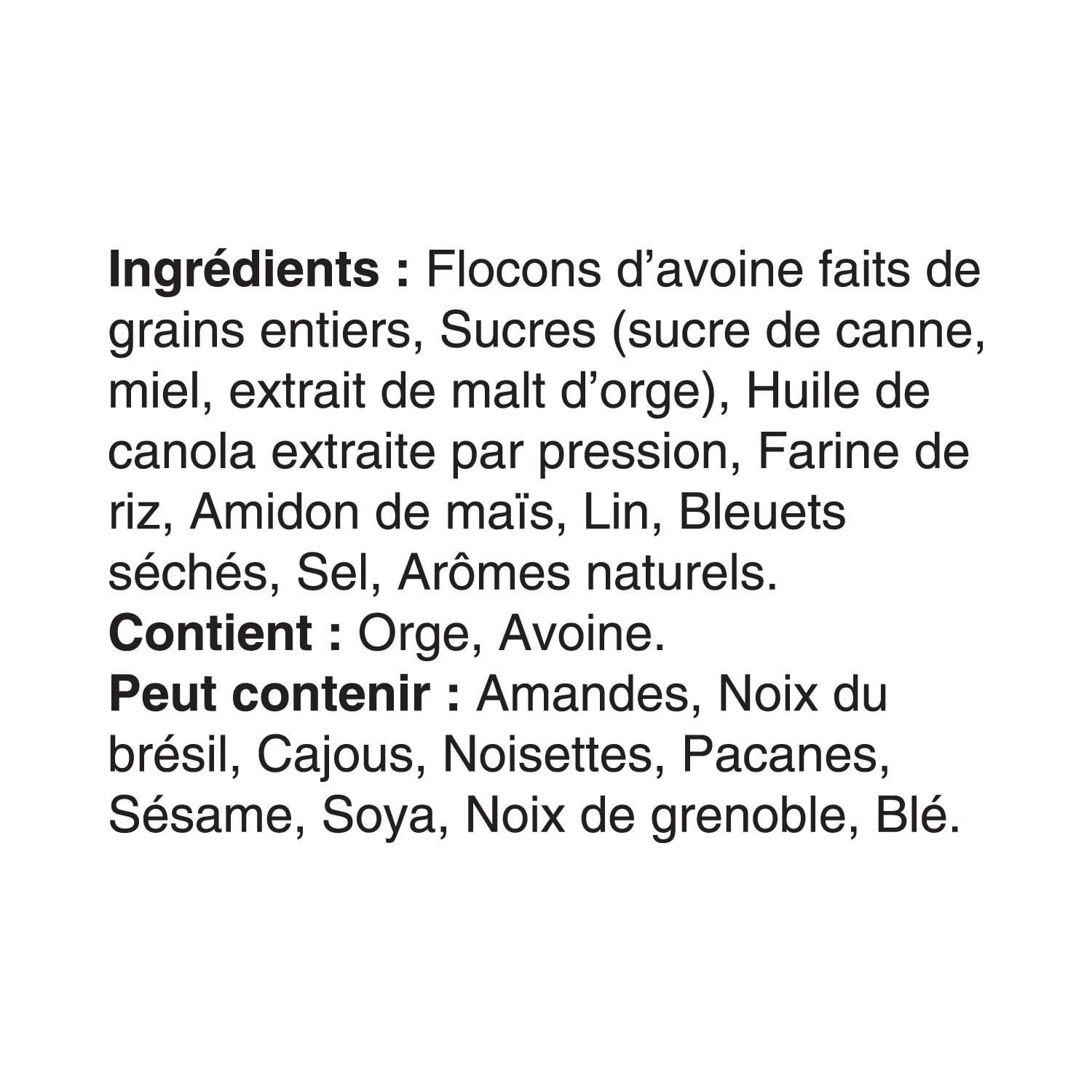 Bouchées D'Avoine au Miel Bleuets et lin Bouchées D'Avoine au Miel Bleuets et lin 340g