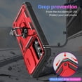 thumbnail image 4 of Design for Samsung Galaxy S24 Plus Phone Case with Camera Lens Ring Holder Kickstand Heavy Duty Rugged Shockproof Military Grade Bumper Protective Cover for Women Men Girls 6.7 inch Red, 4 of 14