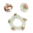 thumbnail image 3 of NOMADIC NOOK Cute Rose Pearl Hair Elastic Band 3 Pcs Beige Pink, 3 of 5