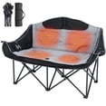 thumbnail image 2 of NAIZEA Heated Double Camping Chair, 2-Person Heated Folding Chairs for Outdoor Sports w/ 3 Heat Levels & 4 Heating Zones, Patio Lounge Chairs Folding Camping Chair Supports 550 lbs, 2 of 10