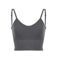 thumbnail image 6 of Gustave 3 Pack Women Cami Bras Seamless Padded Yoga Bralettes Wirefree Workout Sports Bra Comfort Camisole Spaghetti Strap Crop Tops "Black/Gray/White", 6 of 11
