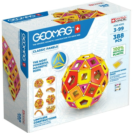 Geomag MASTERBOX Panels Warm Colors Recycled (388 Pieces)